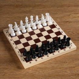 Шахматы "Пешка" (доска дерево 29х29 см, фигуры пластик. король h=7.2 см, пешка h=4 см)