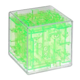 Куб лабиринт с шариком зелёный