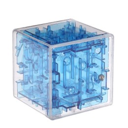 Головоломка-лабиринт "Куб с шариком" синий