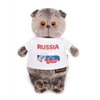 Басик в футболке с принтом "Россия", 22 см