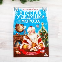 Игра с многоразовыми наклейками "В гостях у Дедушки Мороза" 5+