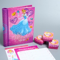 Подарочный набор: фотоальбом на 10 магнитных листов + 3 коробочки с наклейками "Мой волшебный мир", Принцессы Диснея