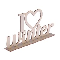 Деревянная надпись на подставке I love winter, 20 × 30 см