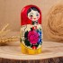 Матрёшка "Семёновская", красный платок, 5 кукольная, 18 см