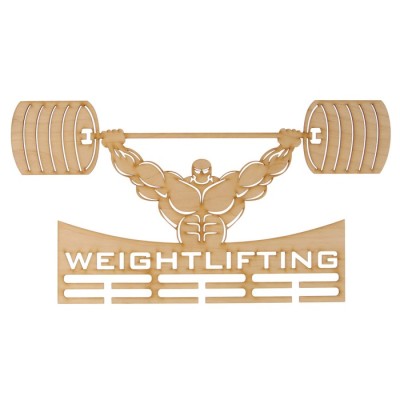 Медальница "Weightlifting" 45x24 см, дерево