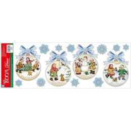 Наклейка интерьерная Виниловая "Рождественские шары" 53x21 см ПВХ для окон и зеркал