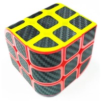 Кубик 3x3 Penrose Cube скругленный 3 цвета черные наклейки карбон