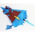 Зонт детский 3D полуавтомат Синяя Бабочка со свистком и ушками