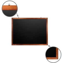Доска для мела магнитная 90х120 см, черная, деревянная рамка
