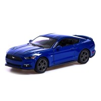 Машина металлическая Ford Mustang GT, 1:38, открываются двери, инерция, цвет синий